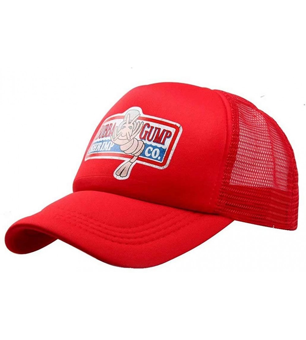 Baseball Caps Adult Gump Running Hat- Shrimp Mesh Baseball Trucker Cap- Cosplay Costumes - Red-1 - CU18CONMLH5 $8.78