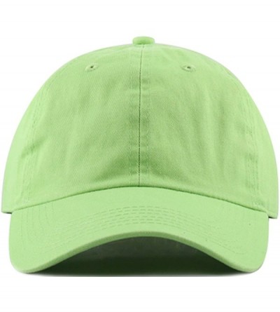 Baseball Caps Plain Stonewashed Cotton Adjustable Hat Low Profile Baseball Cap. - Lime Green - CE12OC10DA0 $20.71