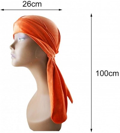 Skullies & Beanies Silky Soft Men Durag Cap Headwraps with Extra Long Tail and Wide Straps Headwrap Du-Rag for 360 Waves - CR...