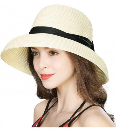 Sun Hats Small Head Women Packable SPF Sun Hat Bucket Chin Strap Summer Beach for Girls 54-56cm - Light Beige_00043 - CD18SQN...