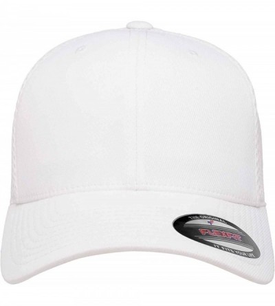 Baseball Caps Ultrafibre Airmesh Fitted Cap - White - C8192X5ZGQ3 $19.70