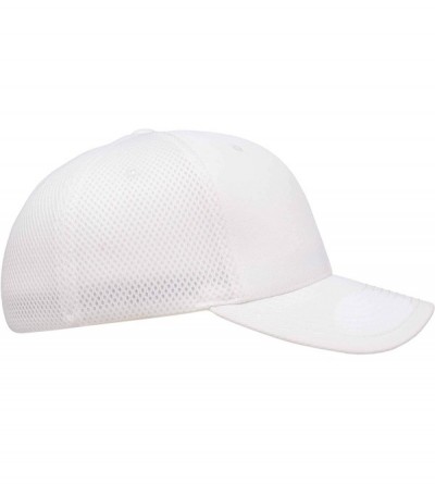Baseball Caps Ultrafibre Airmesh Fitted Cap - White - C8192X5ZGQ3 $19.70