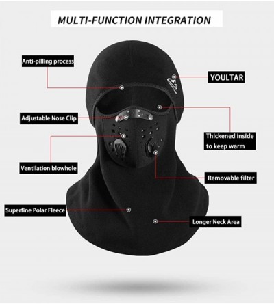 Balaclavas Balaclava Ski Mask Winter for Men Women-Anti Dust Windproof Thermal Motorcycle Loops Reusable Face Mask(Black) - C...