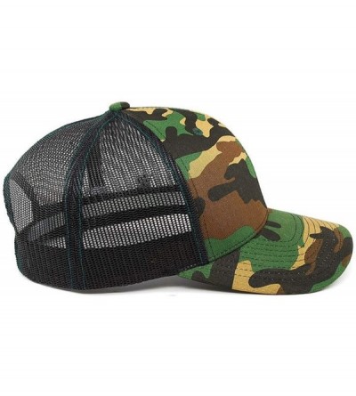 Baseball Caps 'The Patriot' Leather Patch Hat Curved Trucker - One Size Fits All - Camo/Black - CD18ZDY60HR $30.10