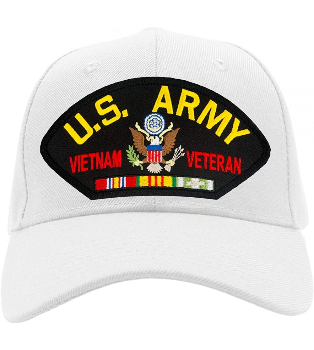 Baseball Caps US Army - Vietnam Veteran Hat/Ballcap Adjustable One Size Fits Most - White - CW18K2ZUXND $18.98