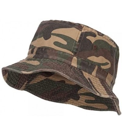 Bucket Hats Pigment Dyed Bucket Hat - Green Camo - C812JGA61TJ $44.81