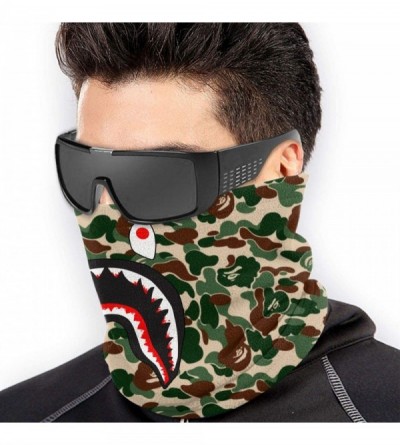 Balaclavas Bape Shark Half Blue Camo Neck Gaiter Warmer Windproof Mask Dust Face Clothing Free UV Face Mask - CL1970EKKXW $19.96