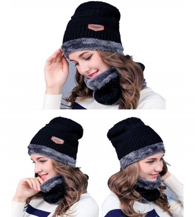 Skullies & Beanies Men's Winter Beanie Hat Mens Warm Hats Scarf Set Skull Thick Knit Cap Women - Grey - CK1887QTR2A $8.20