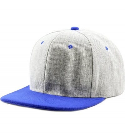 Baseball Caps 1300hg Plain Heather Grey Snapback Cap - Blue - CQ126FW6OEJ $9.60