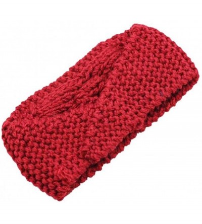 Skullies & Beanies Knitted Headwrap Headband Ear Warmer Hair Muffs Band Winter Designer Style & Quality - Red - C4128WK8JVD $...