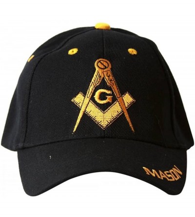 Baseball Caps Free Mason Symbol Hat Logo - Yellow and Black - C51104RGB81 $11.24
