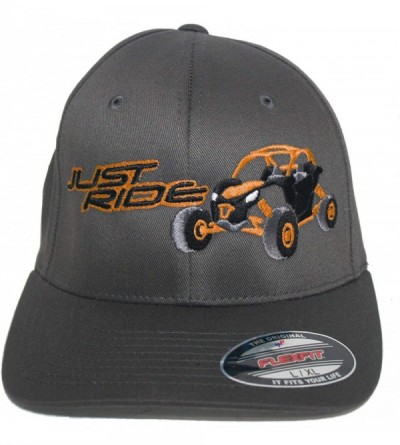 Baseball Caps X3 UTV Side by Side HAT Cap Fitted Flexfit - Black-orange - CQ18ZQ9ORSI $21.07