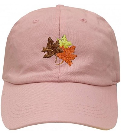 Baseball Caps Fall Leaves Cotton Baseball Dad Caps - Multi Colors - Pink - C318IZG7CZC $12.34