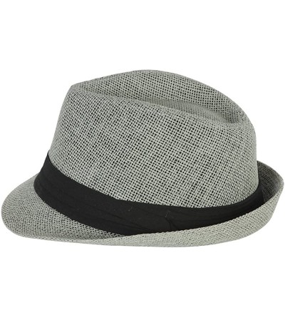 Fedoras Tweed Classic Cuban Style Fedora Fashion Cap Hat - Grey - C0112X0KB83 $9.86