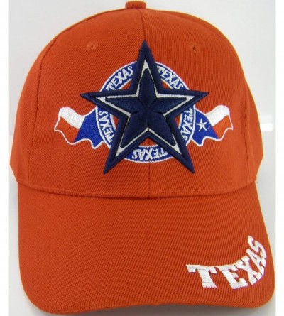 Baseball Caps Texas Star & Circle Adjustable Baseball Cap - Red - CQ17Y7M740M $10.95