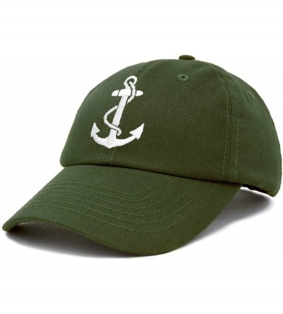 Baseball Caps Anchor Hat Sailing Baseball Cap Women Beach Gift Boating Yacht - Olive - CN18WHZ5NQN $12.25