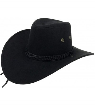 Balaclavas Men Women Cowboy Hat Western Cap Wide Brim Sunhat Winter 2019 New - Black - CW18WMC0OZM $14.32