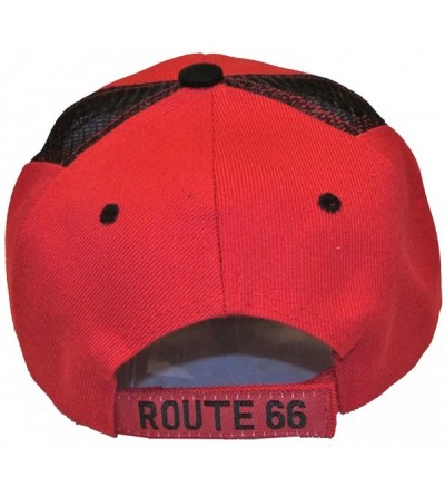Baseball Caps Historic Route 66 Mother Road Premium Hat - Baseball Cap - Red Mesh - C812N4SS066 $12.61