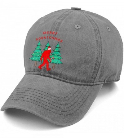 Baseball Caps Funny Christmas Bigfoot Santa New Men and Women Adult Comfort Adjustable Denim Hat Truck Baseball Cap - C518M64...