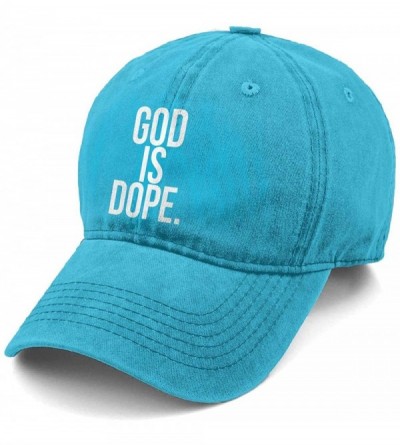 Baseball Caps God is Dope New Men and Women Adult Comfort Adjustable Denim Hat Truck Baseball Cap - Blue - CH18M65YKY9 $14.45
