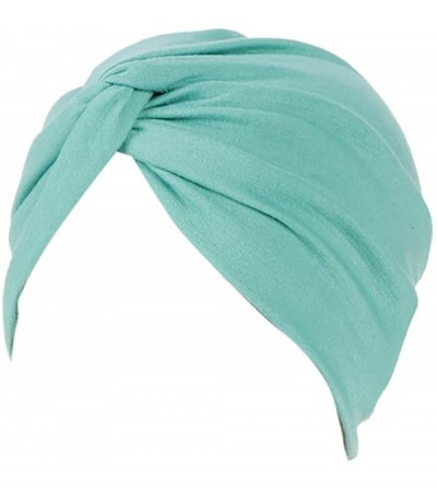 Skullies & Beanies Women Cotton India Ruffle Turban Muslim Hat- Cancer Chemo Hijib Headwrap Hijabs residentD - Green - CH18MG...