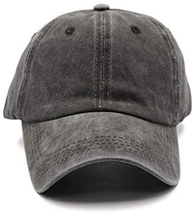 Baseball Caps NeuFashion Ponycap Messy High Bun Ponytail Adjustable Mesh Trucker Baseball Cap Hat for Women - Washed-black - ...