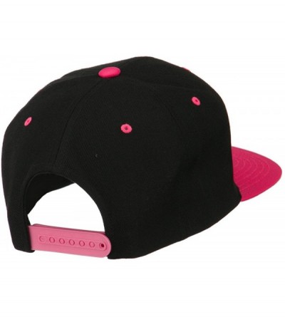 Baseball Caps Flat Bill Hip Hop Casual Girl Embroidered Cap - Black Pink - CJ11KCHJOTB $28.90