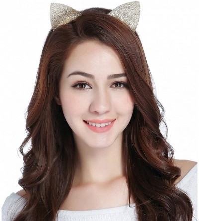 Headbands Christmas Headband Glitter Antlers Cat Ears Holiday Cosplay Party Costume - A - Champagne - Cat Ears - C9184RQHCYW ...