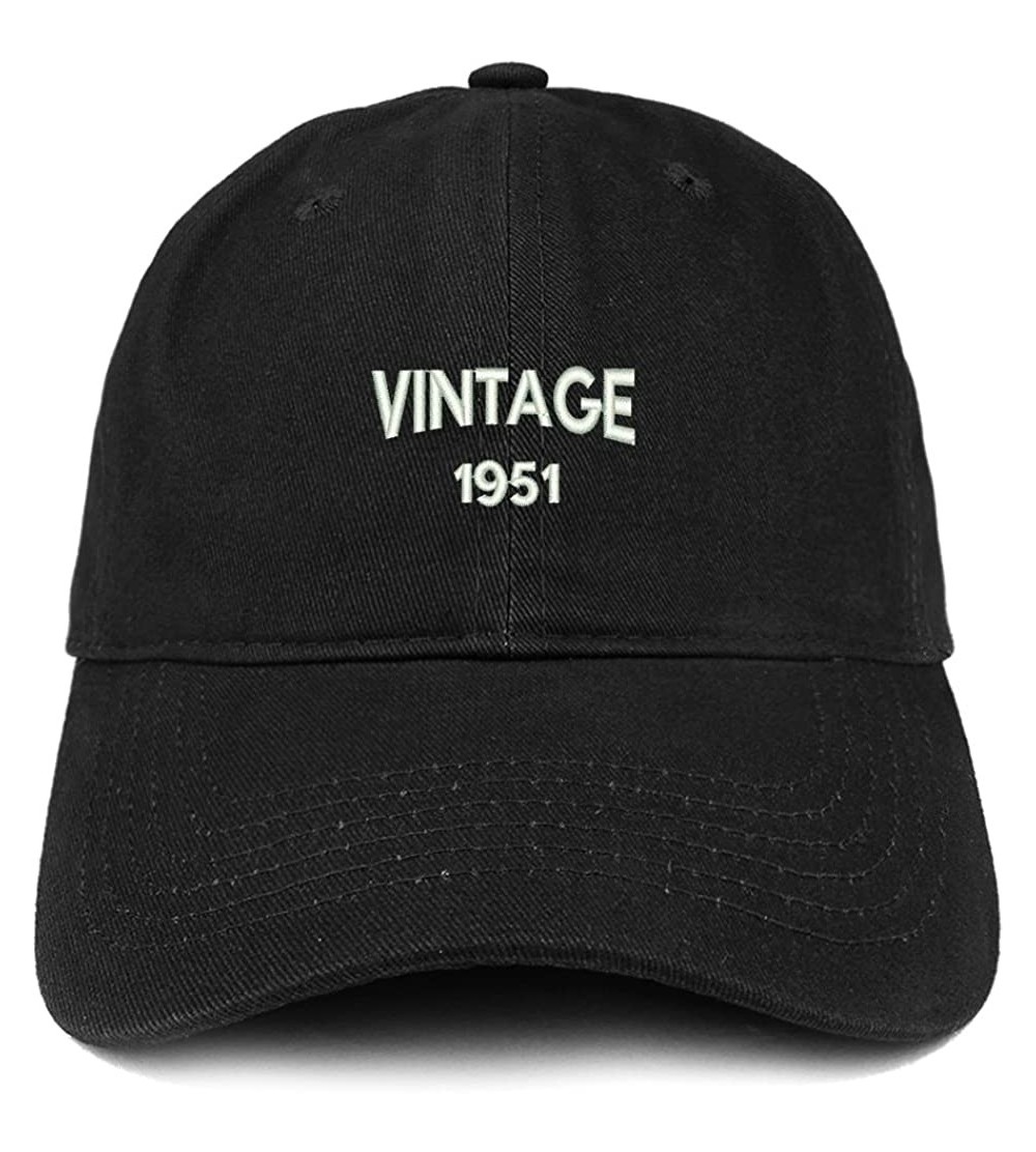 Baseball Caps Small Vintage 1951 Embroidered 69th Birthday Adjustable Cotton Cap - Black - CW17YDXY7UZ $22.04