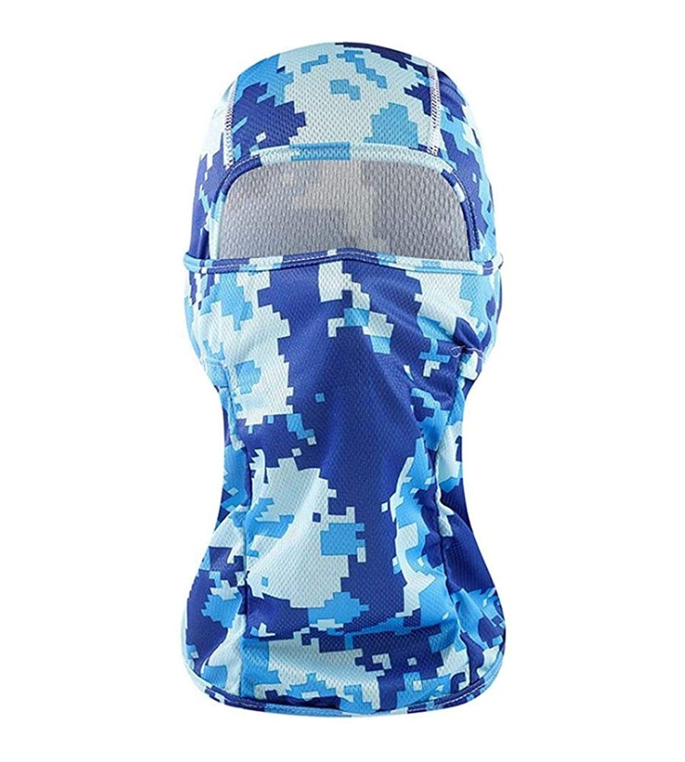 Balaclavas 7in1 Balaclava Face Mask Windproof Neck Warmer Breathable Hood Quick Dry Cycling Headgear - Blue Digital - C418AT8...