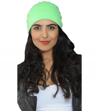 Skullies & Beanies Neon Color Slouchy Summer Beanie Hat - Green - C0185QHRI4W $21.36