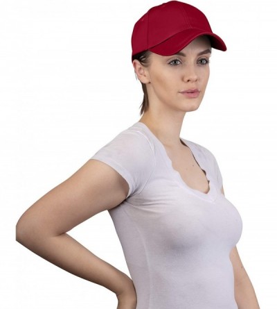 Baseball Caps Ponytail Trucker Hats & Baseball Caps for Women- Adjustable- Sports- Fitness - Baseball Red - CN18QIQ3CML $8.95