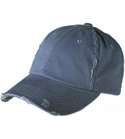 Baseball Caps Distressed Cap - Scotland Blue - CL180AM57D0 $12.34