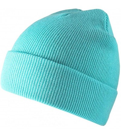 Skullies & Beanies Men's Warm Winter Hats Acrylic Knit Beanie Cap Daily Beanie Hat for Women Girls Boys - Sky Blue - CM192HNU...
