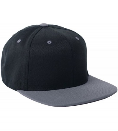 Baseball Caps Yupoong 110FT Unisex Adult 110 Wool Blend Two-Tone Cap - Black/Gray - C011FOPRWFJ $9.93