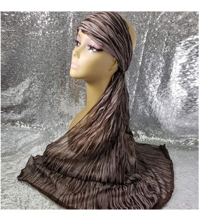 Headbands Head Wrap Scarf Turban - Long Black Head Scarf Wrap Turban Hair Scarf Tie Color Headband 1 or 2 Set - CE18CACO0S0 $...