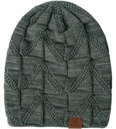 Skullies & Beanies Mens Winter Slouchy Beanie Warm Fleece Lined Skull Cap Baggy Cable Knit Hat - 6 - CM18MH3U3RL $15.60