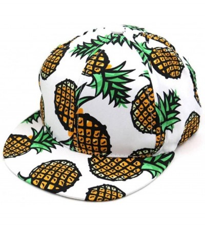 Baseball Caps 1PC Pineapple Snapback Bboy Hat Adjustable Baseball Cap Hip-hop Hat Unisex - White - C712IFTX26X $9.70