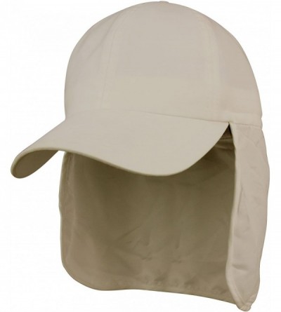 Sun Hats Brushed Microfiber Cap with Flap - Khaki - CS11LV4H39H $10.17