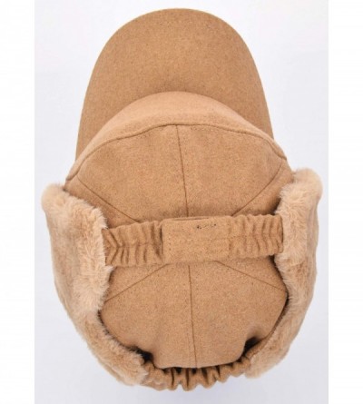 Bomber Hats Faux Fur Earflap Winter Hat for Men Women Russian Trapper Soviet Ushanka Bomber Hat - Khaki - CB18ZS27MZ7 $54.48