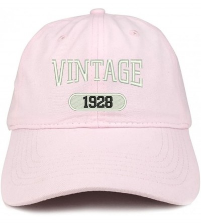 Baseball Caps Vintage 1928 Embroidered 92nd Birthday Relaxed Fitting Cotton Cap - Light Pink - C6180ZIZU70 $34.76
