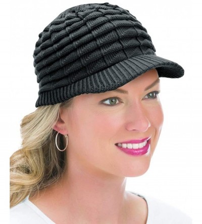 Skullies & Beanies Winter Hat with Brim - Black - C3186LIN2AN $9.88