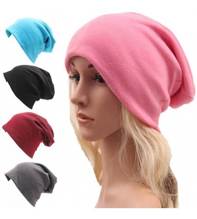 Skullies & Beanies Unisex Fashion Outdoor Sport Beanies Baggy Hippop Cotton Hat Skull Caps - K Orange - CN18659L89C $9.85
