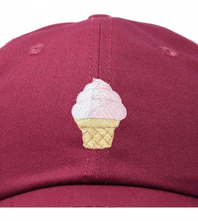 Baseball Caps Soft Serve Ice Cream Hat Cotton Baseball Cap - Maroon - C618LKANCEH $13.40