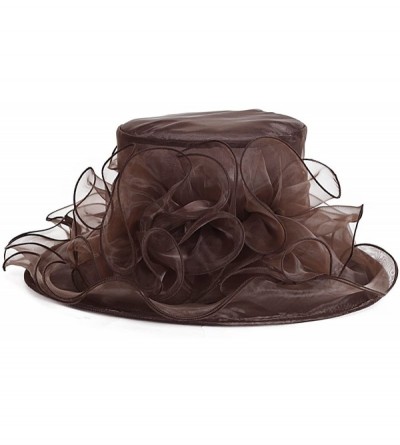 Sun Hats Kentucky Derby Church Hats for Women Dress Wedding Hat - Brown - C212EKD7U2P $18.01