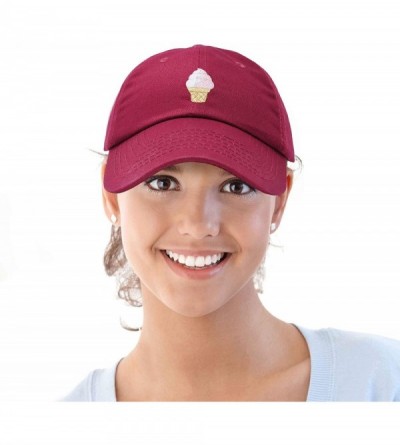 Baseball Caps Soft Serve Ice Cream Hat Cotton Baseball Cap - Maroon - C618LKANCEH $13.40