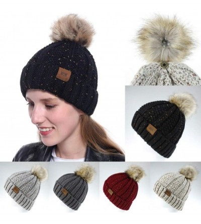 Skullies & Beanies New Women Keep Warm Winter Casual Knitted Hat Wool Hemming Hat Ski Hat - Wine1 - CA1932M60QU $9.29