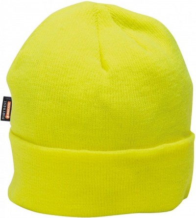 Skullies & Beanies Hi-Vis Insulatex Knit Cap Knitted Winter Work Warm Hat Outdoor Head Beanie Wear- Yellow - Yellow - CM11RHA...