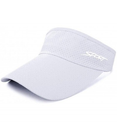 Visors Breathable Men Women Sun Visor Cap Sports Outdoor Adjustable Hat - White - CQ18SIZN5XC $19.43