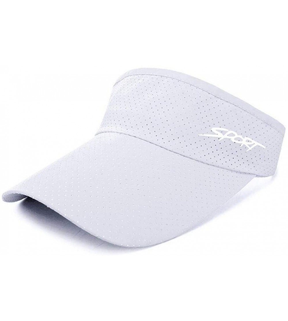 Visors Breathable Men Women Sun Visor Cap Sports Outdoor Adjustable Hat - White - CQ18SIZN5XC $8.88